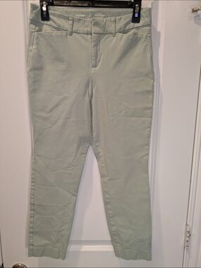 Old Navy Pixie Skinny Pants Size 6 Petite High Rise Green Ankle Career Stretch